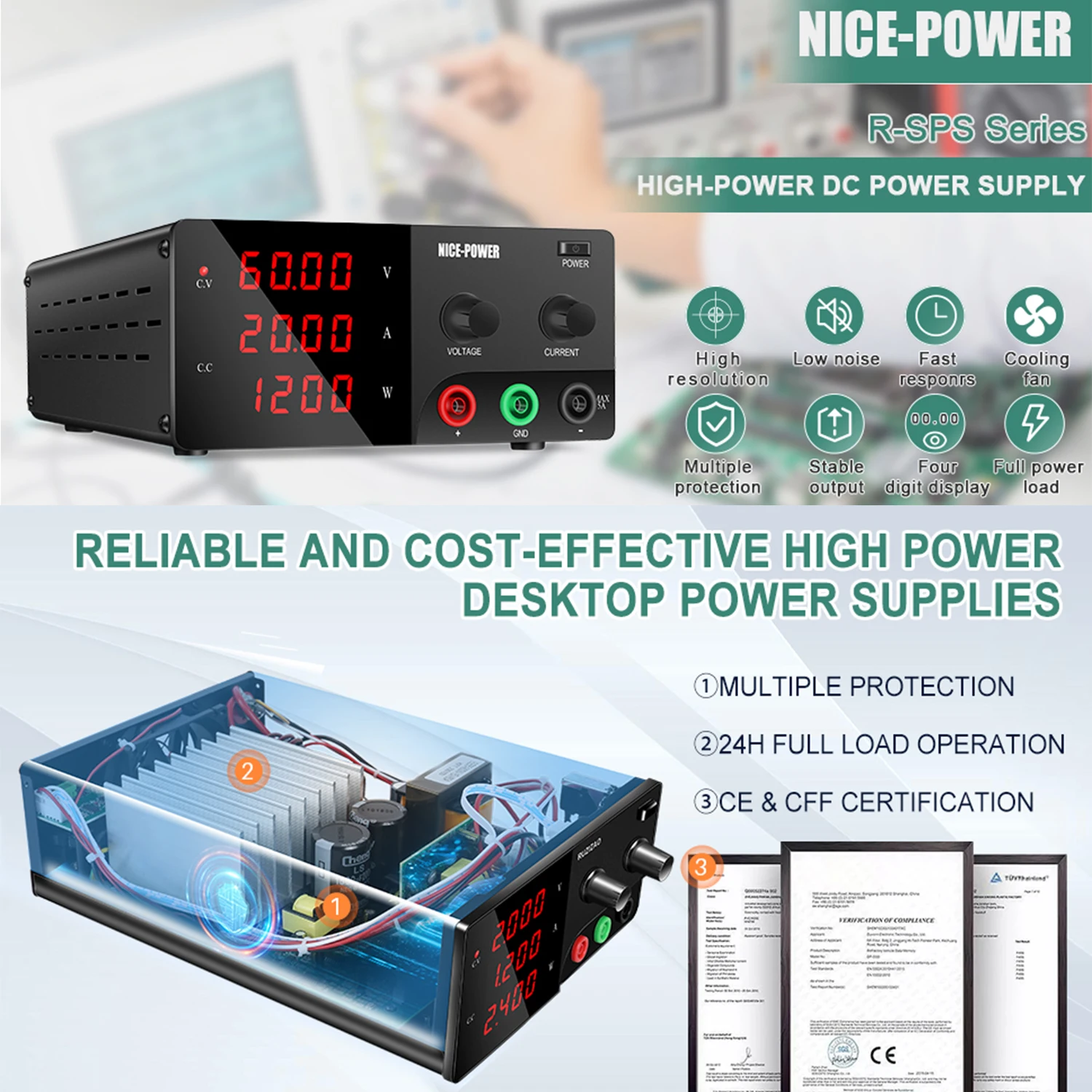 30V 30A 実験用ベンチ電源 安定化電源 電圧レギュレー - High Power 60V 20A Bench Power Supply のレビューと価格